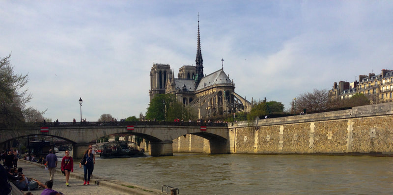 Notre Dame de Paris from the bank of the Seine