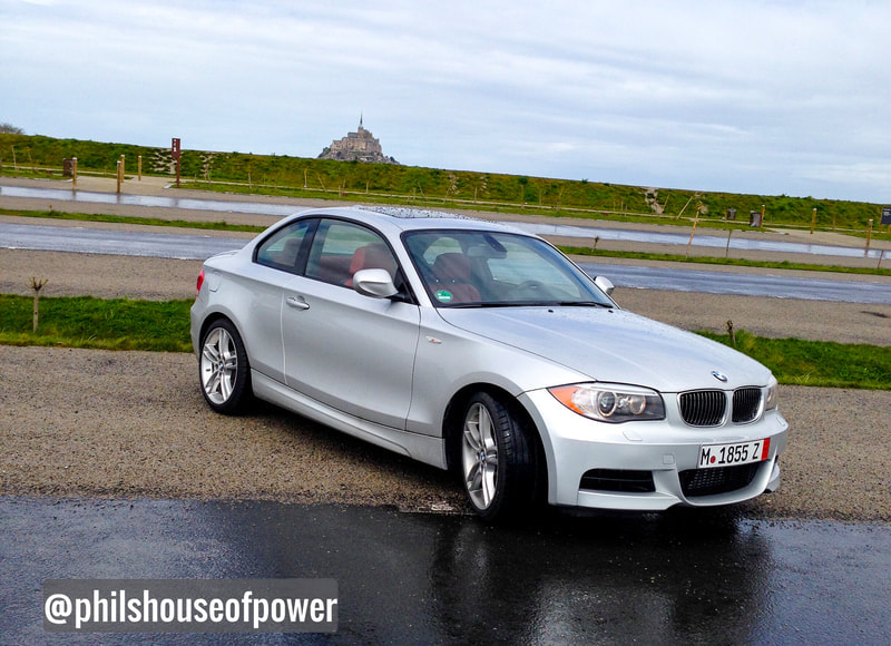 BMW 135i in Normandy with Mont Saint Michel